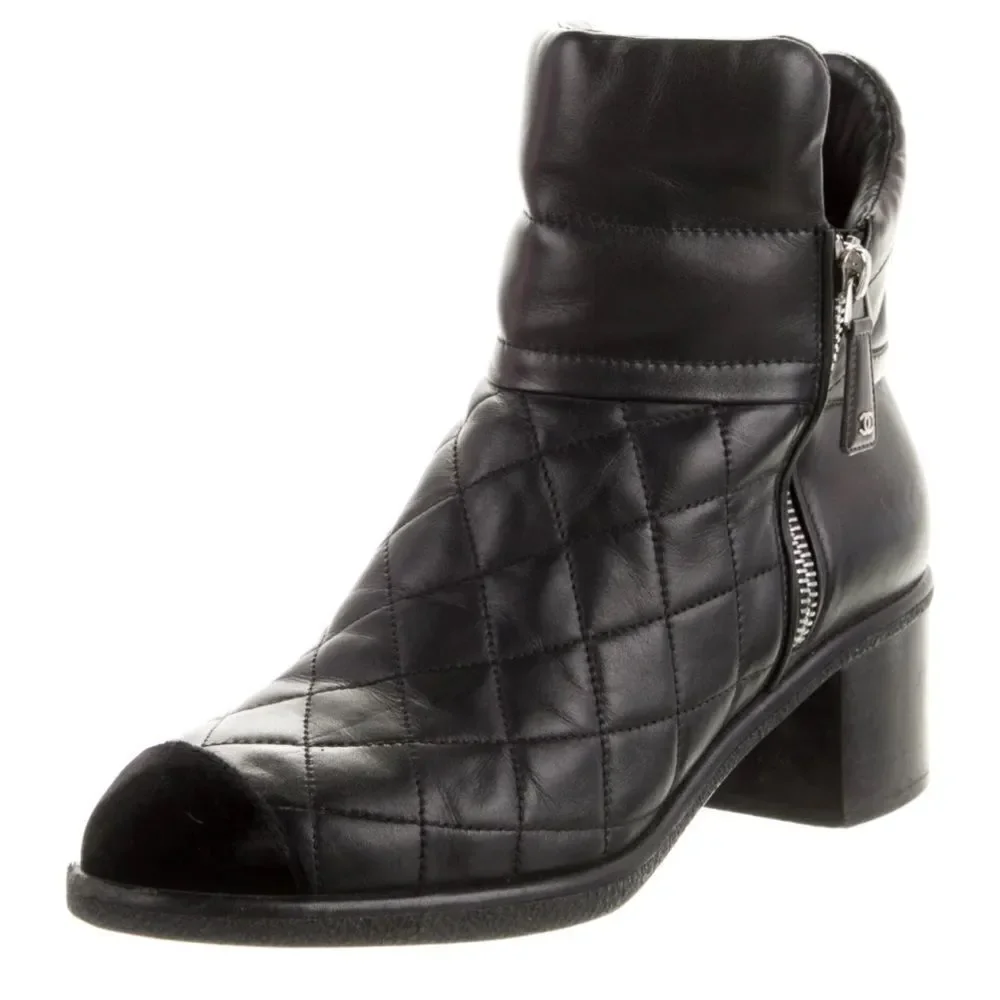 Chanel Quilted Ankle Boots